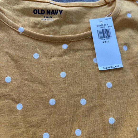 NWT Old Navy Polka Dot Dress Yellow Size S 6/7 - Picture 2 of 2